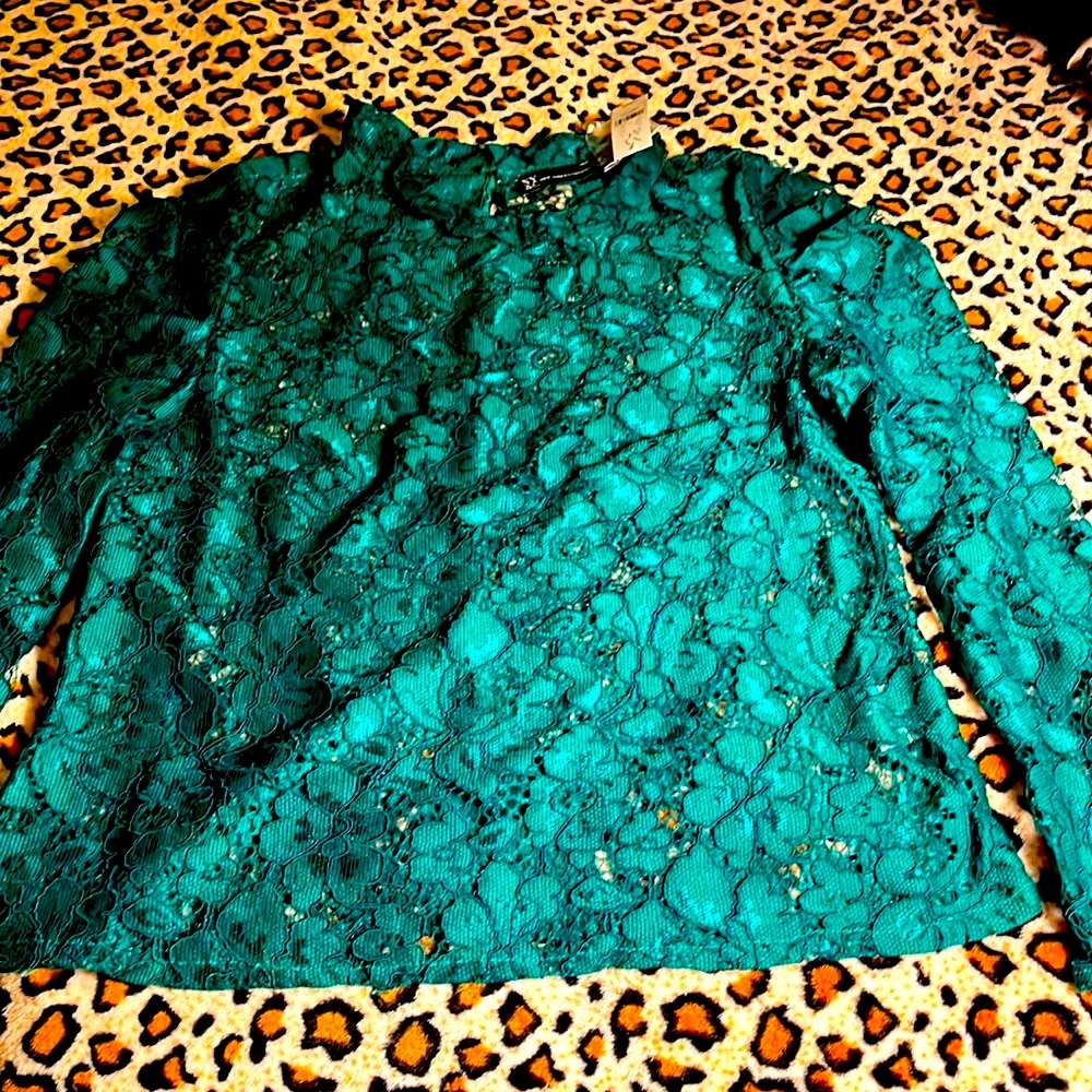 NWT GoRgEoUs Green lace top